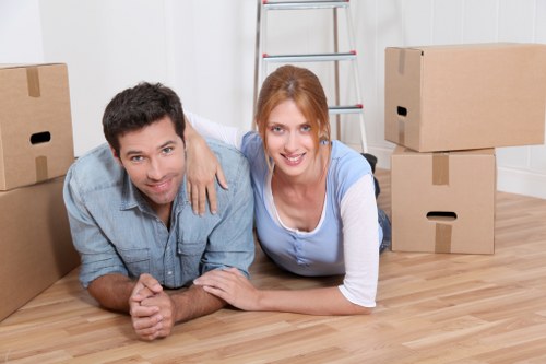 Boxes and furniture being loaded for a same-day removal in North London