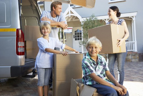 Loading furniture and boxes into a truck for a Haringey move