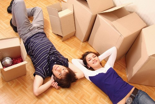 Organised moving boxes ready for transport in Haringey